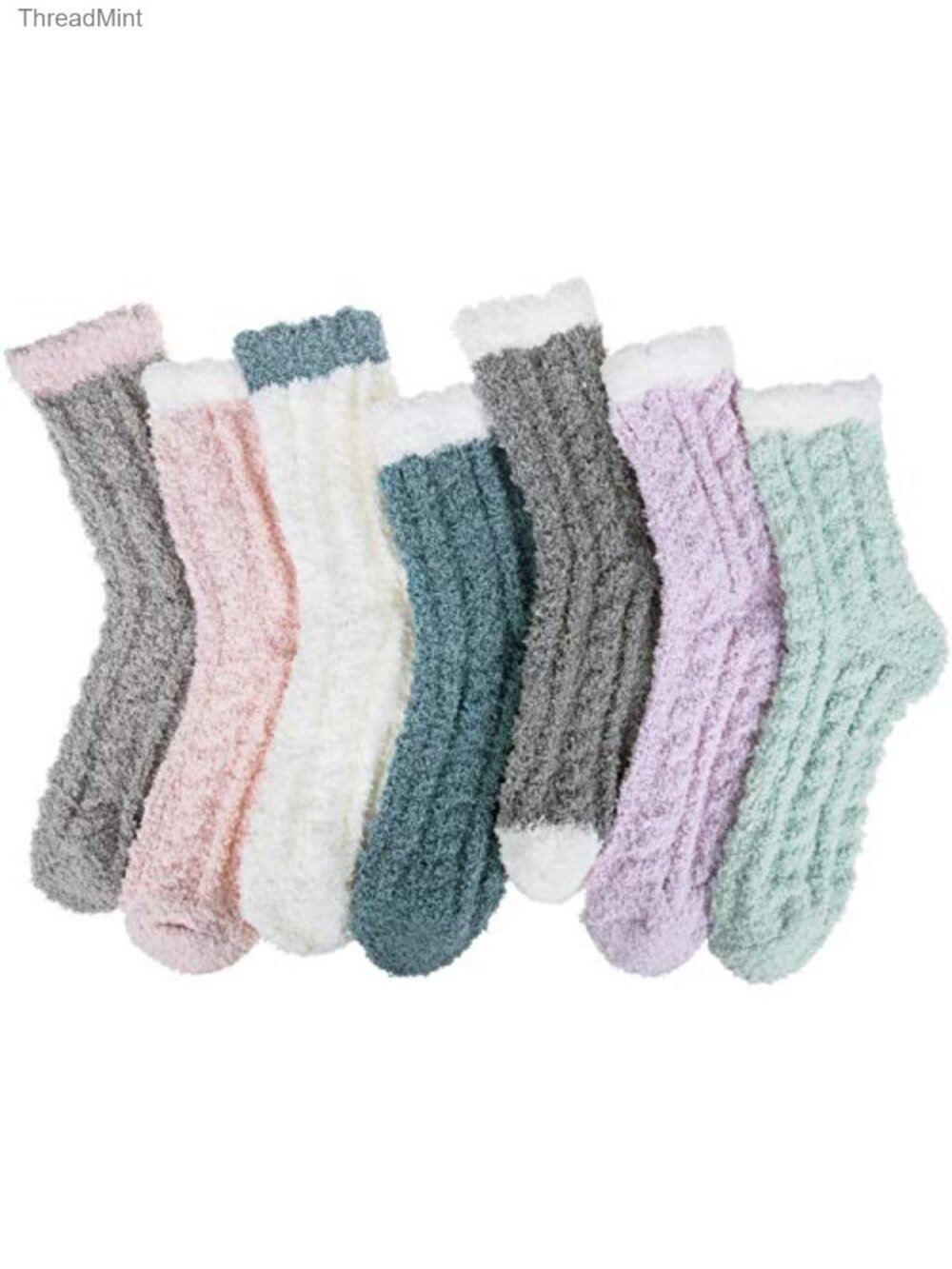 Fuzzy Socks for Women Cozy Warm Winter Slipper Socks 7 Pairs